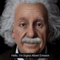 Digitaler Albert Einstein lädt zum Live-Chat ein (Animation: digitalhumans.com)